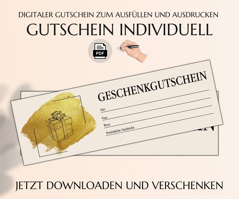 Geschenkgutschein Zum Ausdrucken Wunschgutschein - Etsy