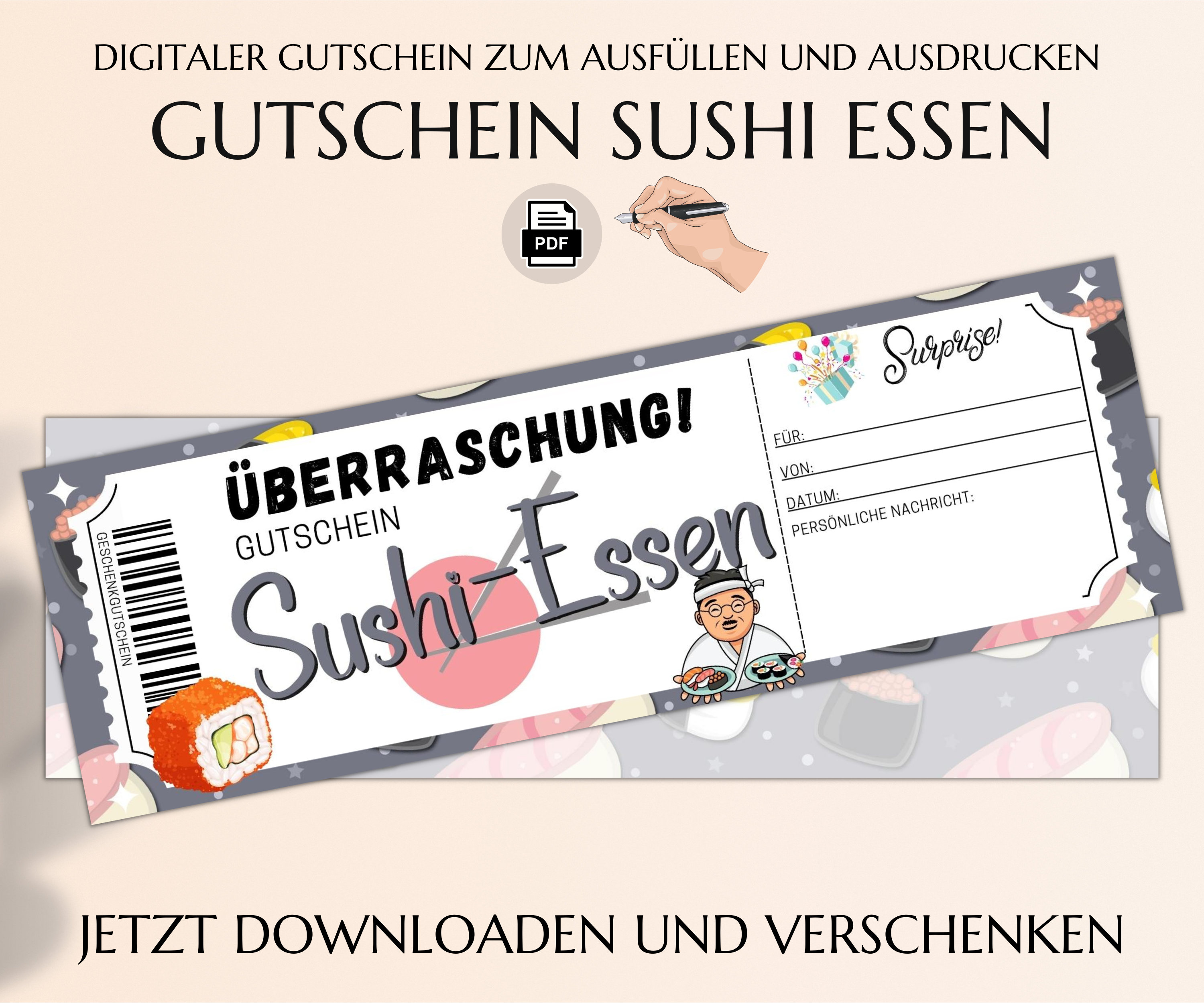 Asiatisches Restaurant Sushi Gutschein Zum Ausdrucken Essen Gehen ...