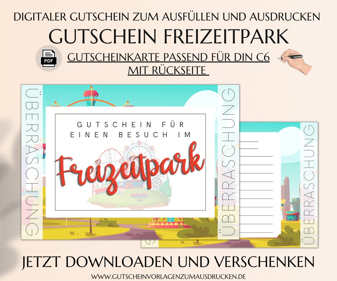 Freizeitpark Gutschein Zum Ausdrucken Gutscheinvorlage