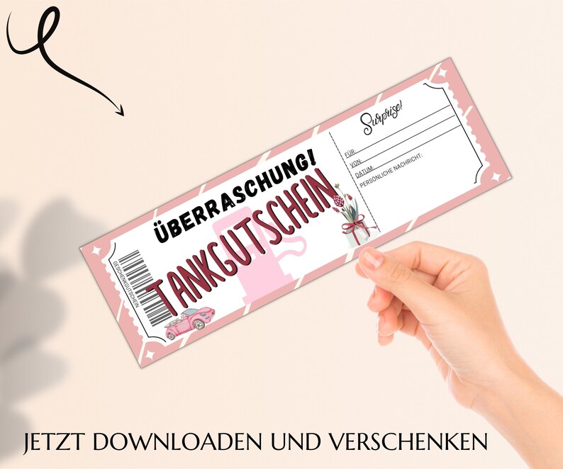 Tanken Gutschein Vorlage Tankgutschein Sofort Ausdrucken Tankgutschein