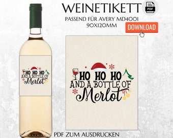 funny bottle label to print | Saying Wine Label Birthday Gift Christmas | Instant download | Last minute gift | FLE027