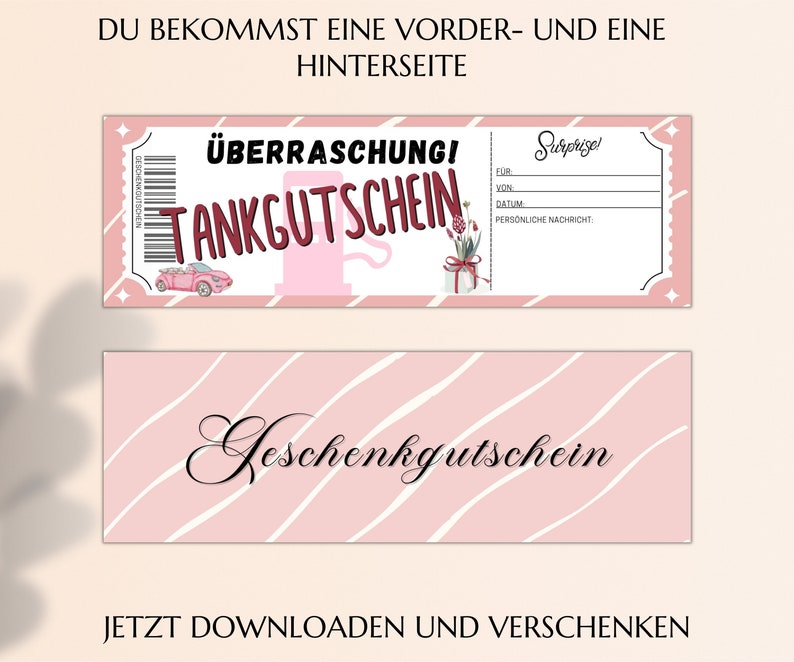 Tanken Gutschein Vorlage Tankgutschein Sofort Ausdrucken Tankgutschein