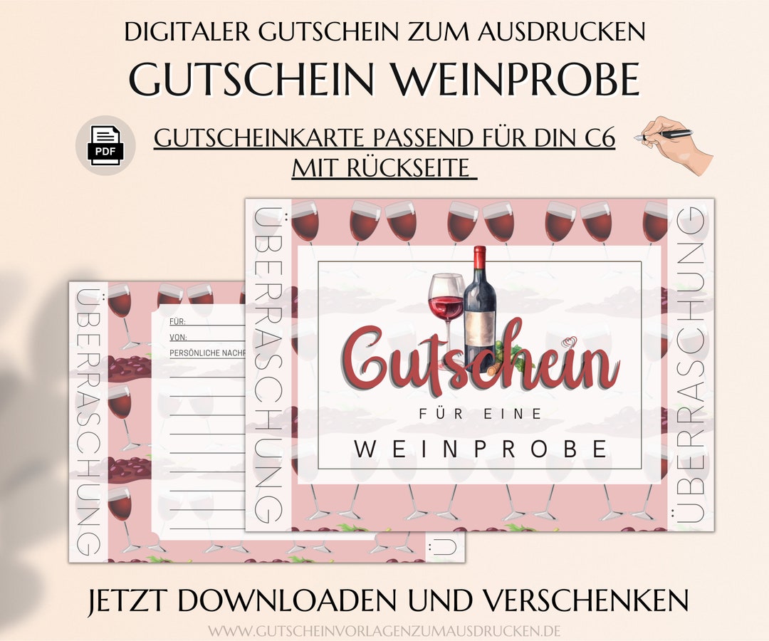 Gutschein Weinprobe Vorlage Zum Ausdrucken Gutschein Wein