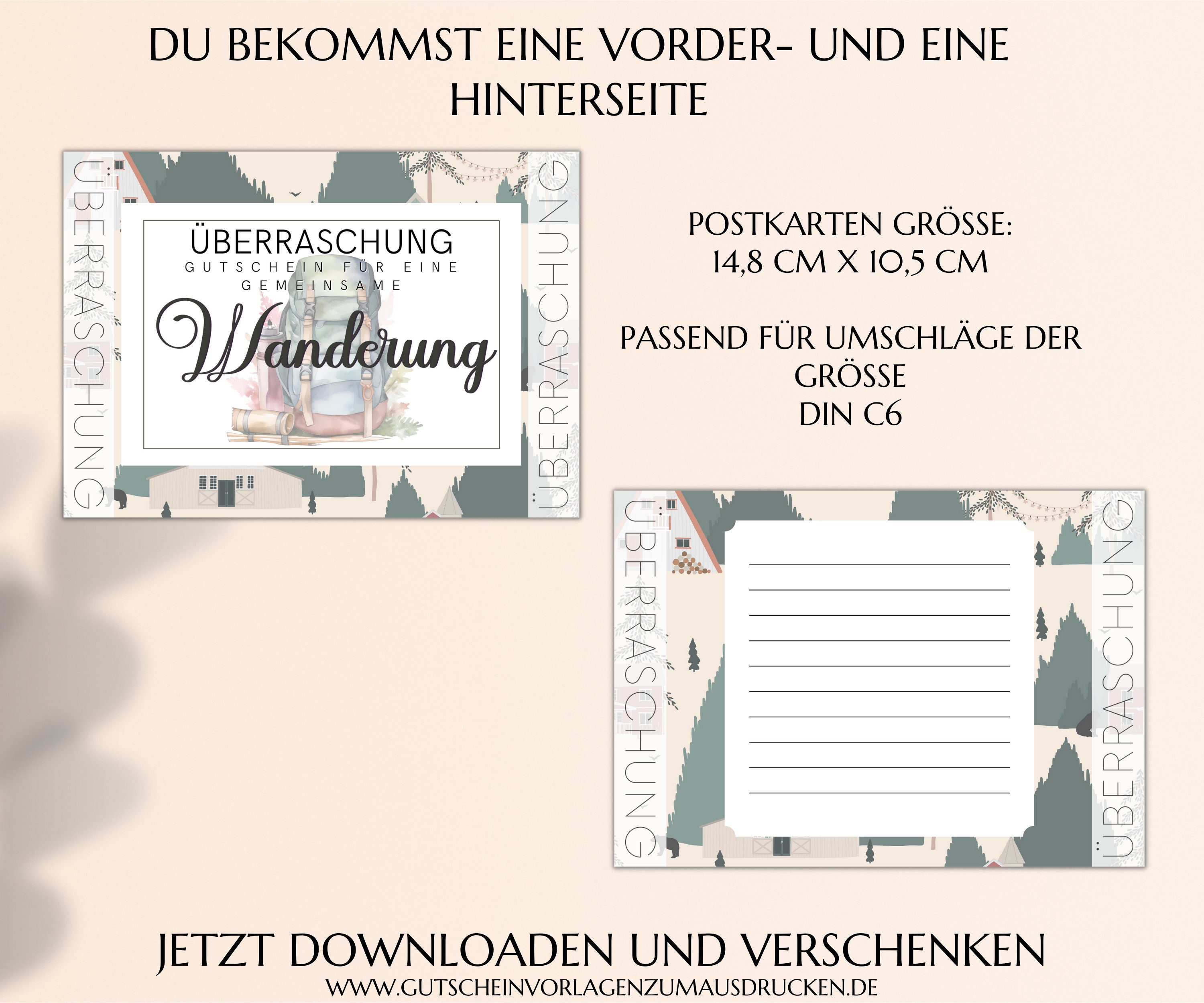 Wandern Gutschein Vorlage Zum Ausdrucken Gutscheinkarte Für Wanderung
