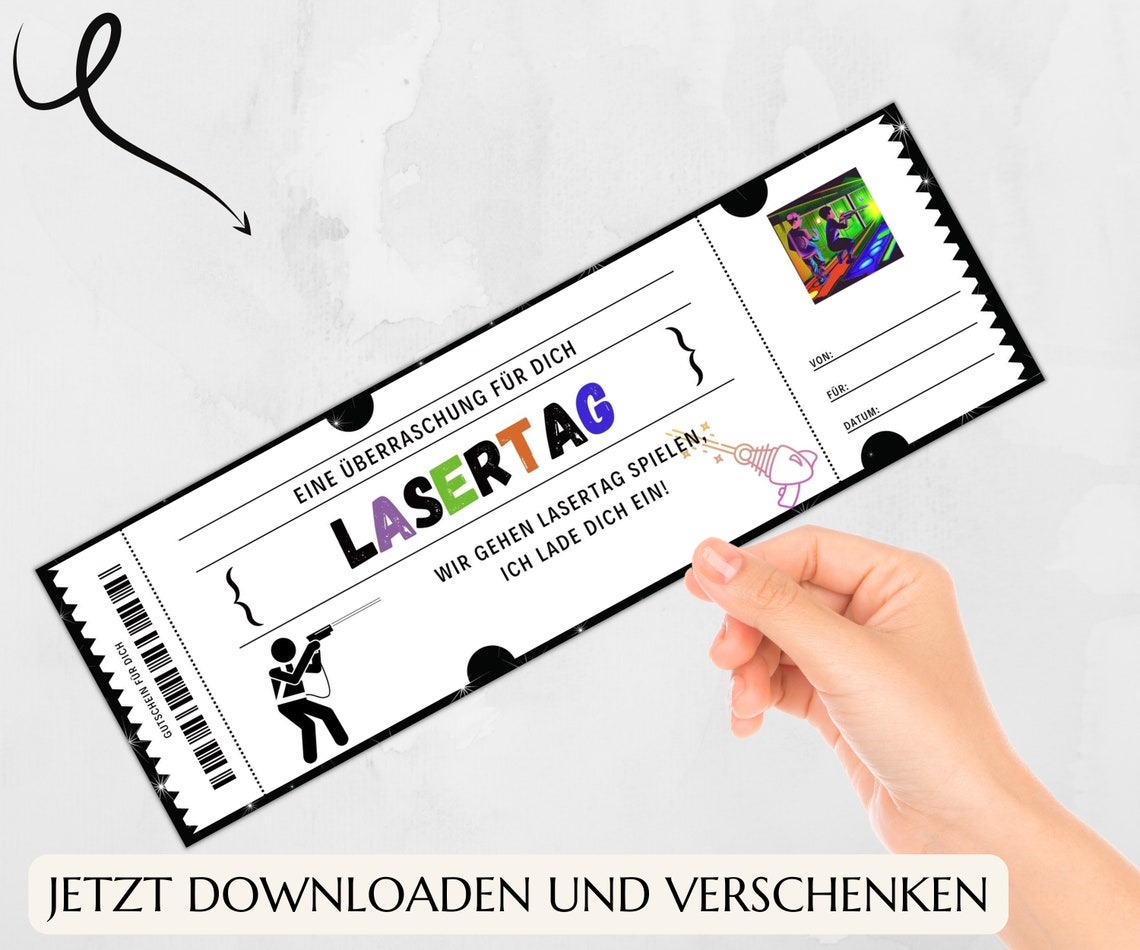 Lasertag Gutschein Einladung Vorlage Zum Ausdrucken Gutscheinkarte
