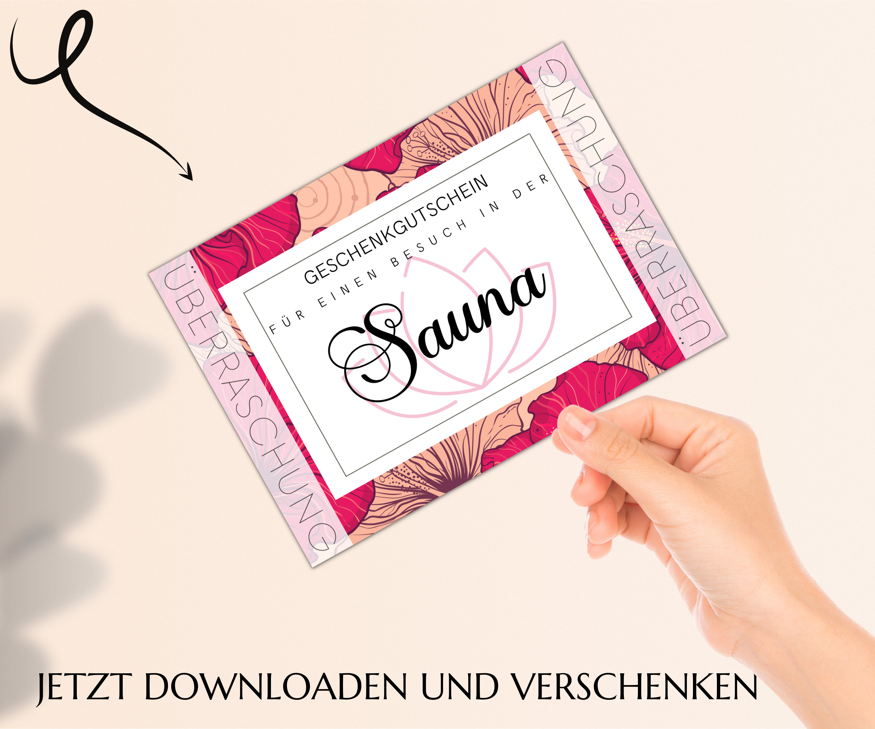 Sauna Gutscheinvorlage Zum Ausdrucken Saunagutschein Geschenkidee