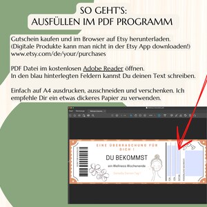 Gutschein Vorlage Wellness Gutscheinkarte PDF Download Geburtstag Geschenk Personalisiert JSK002 Bild 3