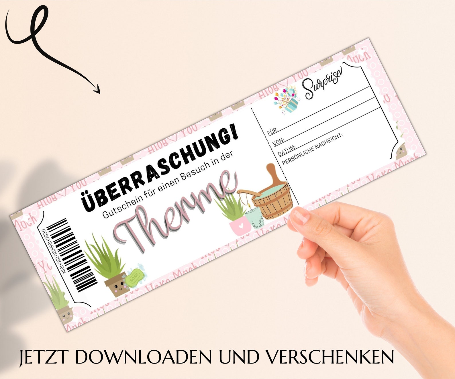 Therme Gutschein Vorlage Zum Ausdrucken Wellness Geschenkgutschein