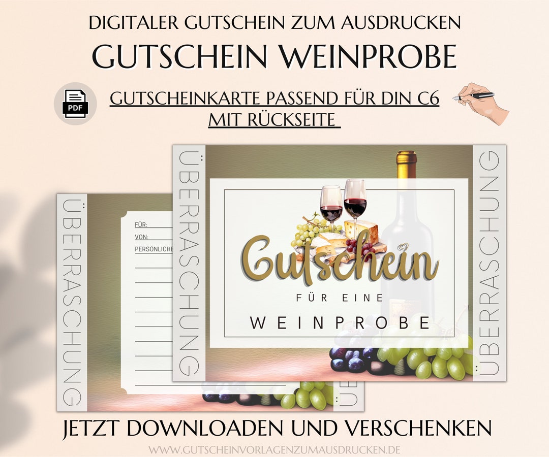 Gutschein Weinprobe Vorlage Zum Ausdrucken Gutschein Wein