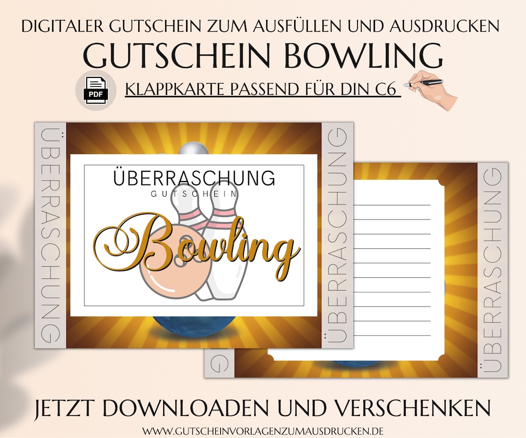Bowling Gutschein Vorlage Bowling-gutschein Gutscheinvorlage Zum