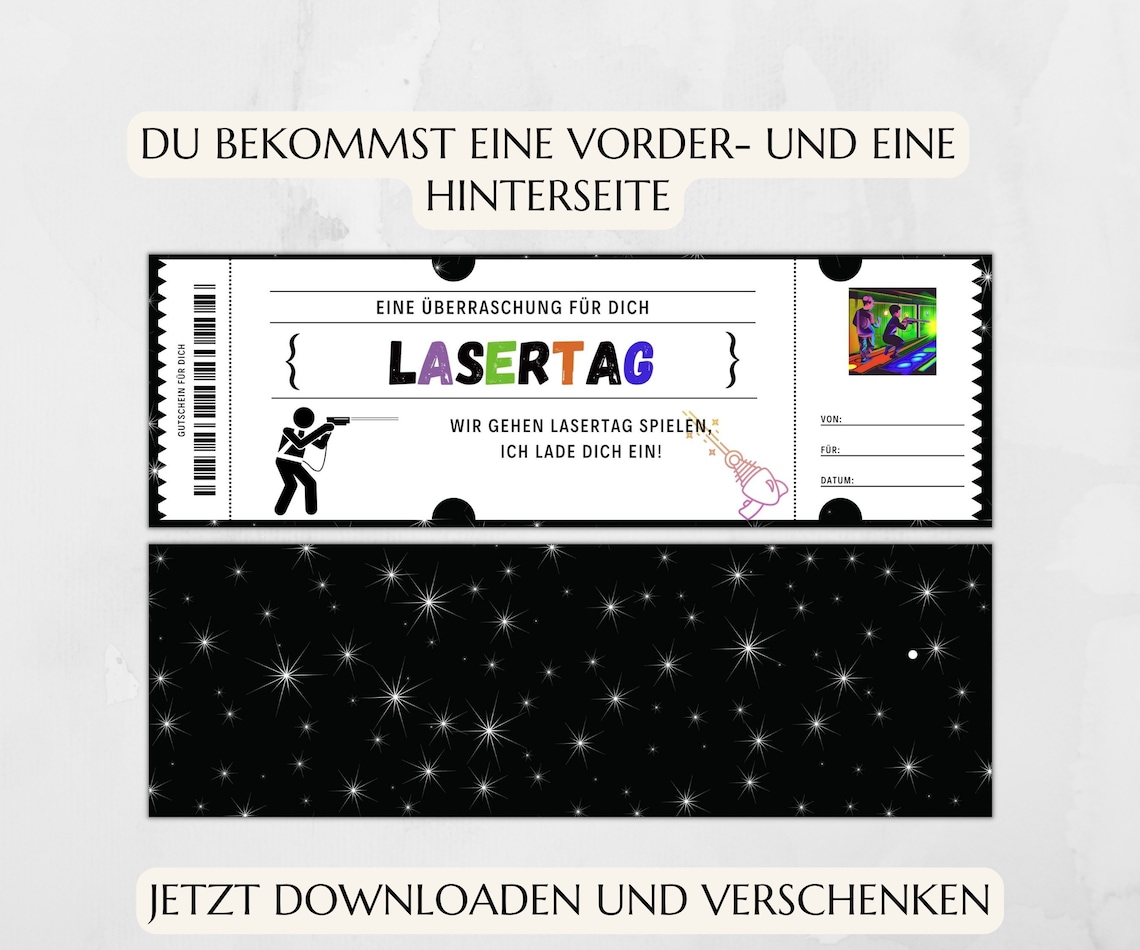 Lasertag Gutschein Einladung Vorlage Zum Ausdrucken Gutscheinkarte