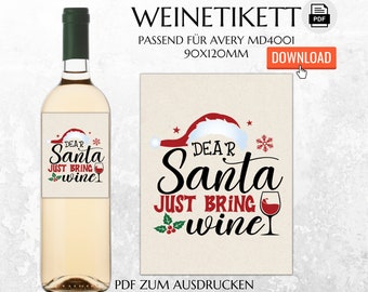 funny bottle label to print | Saying Wine Label Birthday Gift Christmas | Instant download | Last minute gift | FLE025