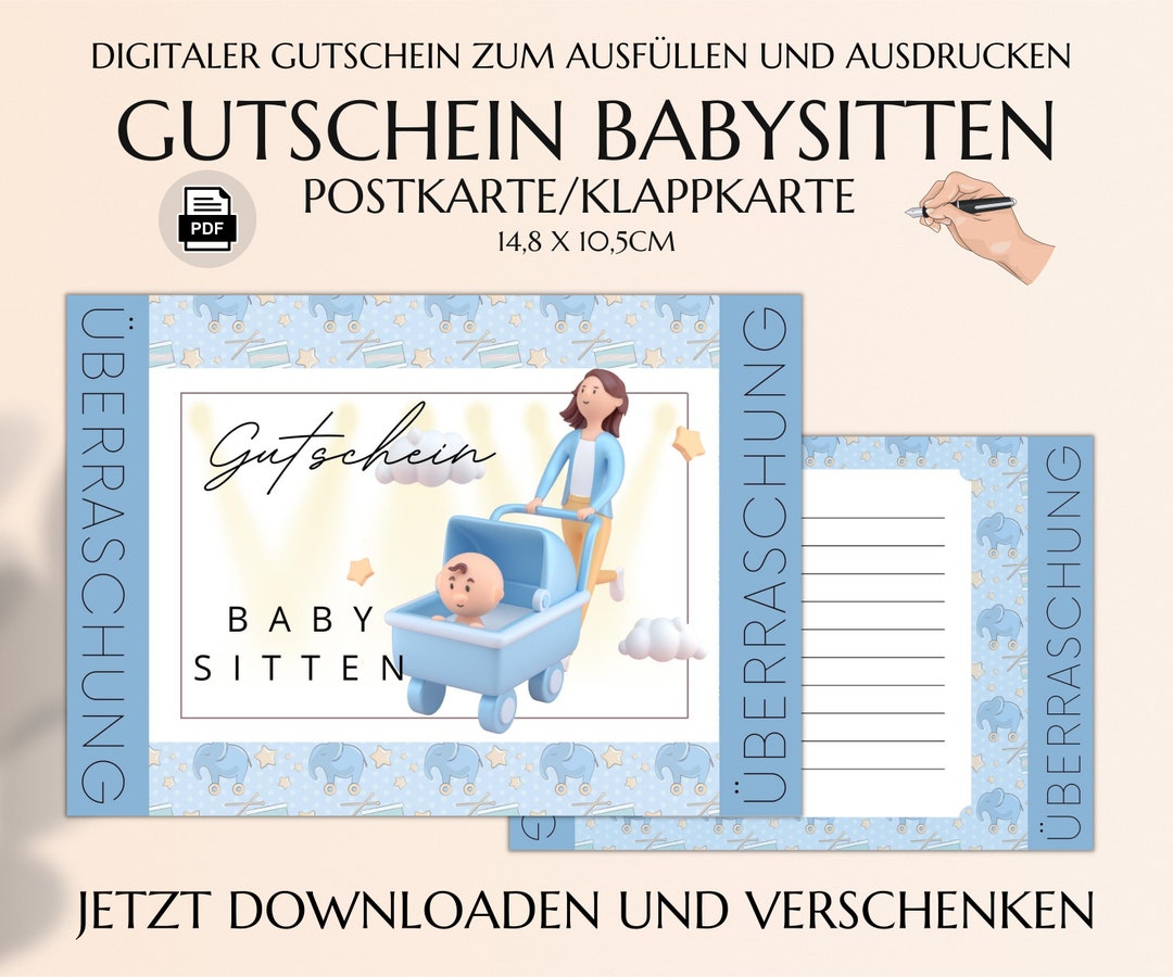 Babysitting Gutscheinvorlage Zum Ausdrucken Gutschein Vorlage PDF