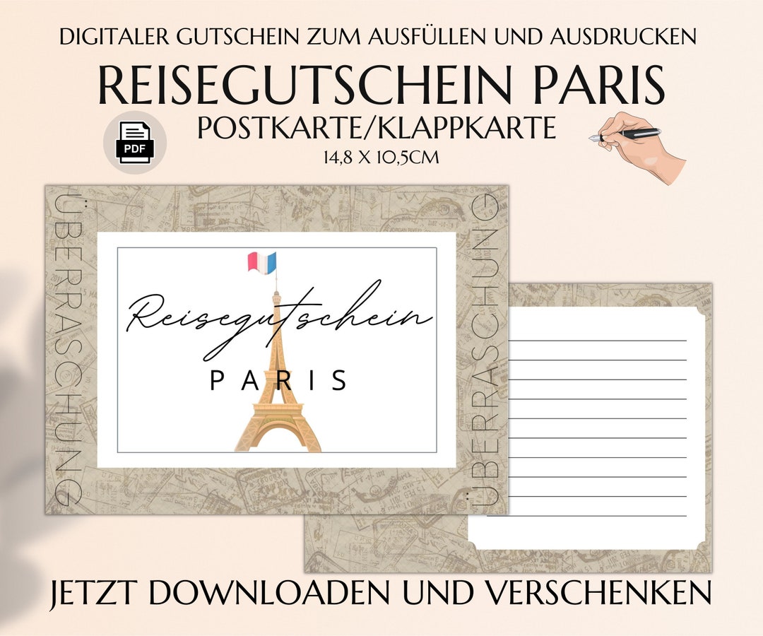 Reisegutschein Paris Gutschein Vorlage Zum Ausdrucken Gutscheinvorlage