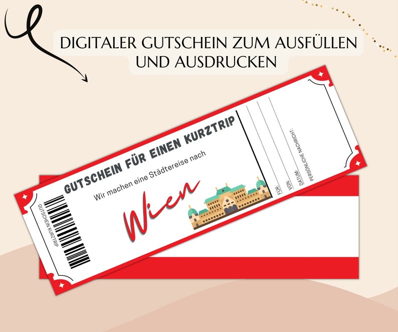 Reisegutschein Wien Gutschein Vorlage Zum Ausdrucken PDF Download