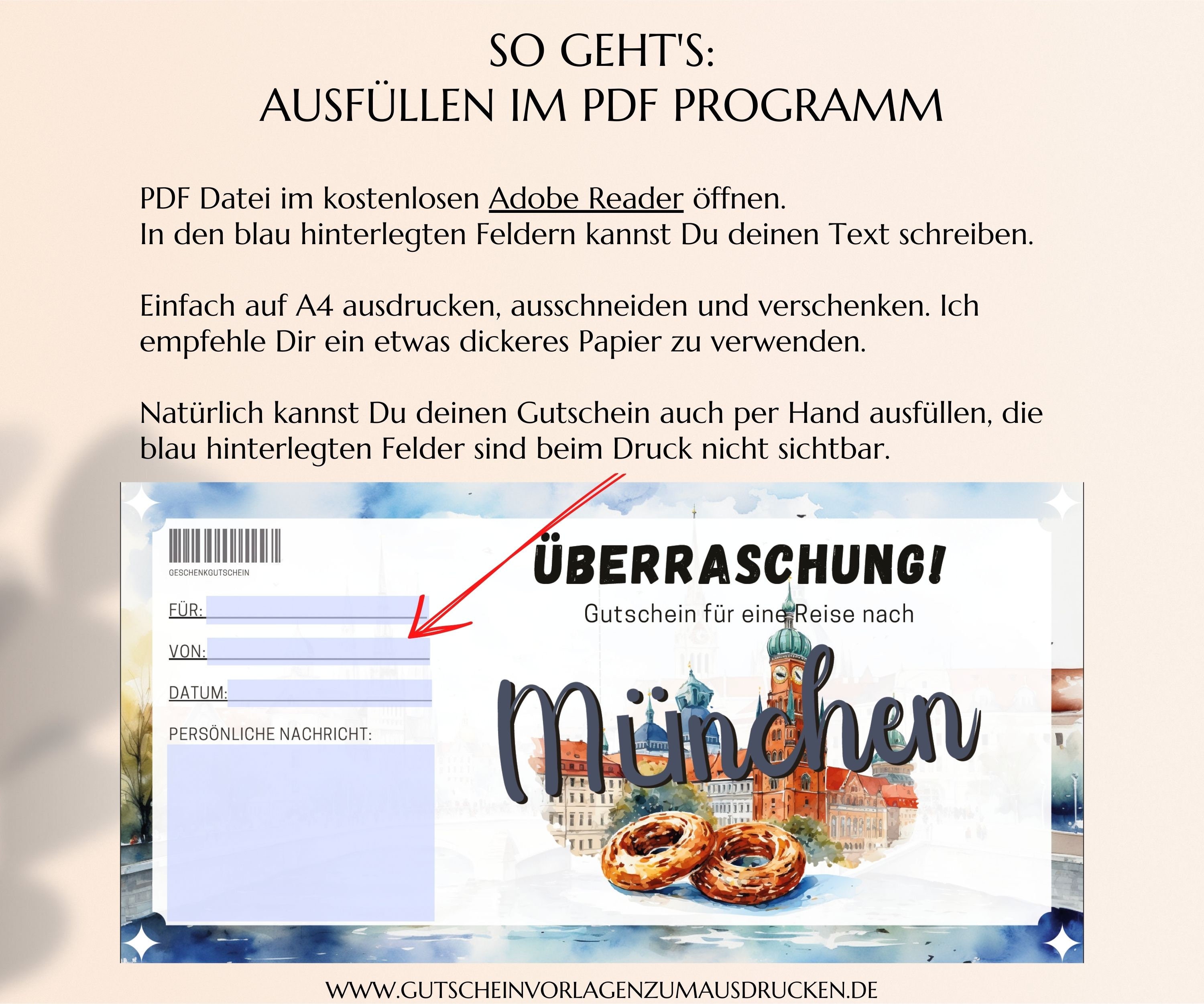 Reisegutschein München Vorlage Zum Ausdrucken Gutschein München Reise