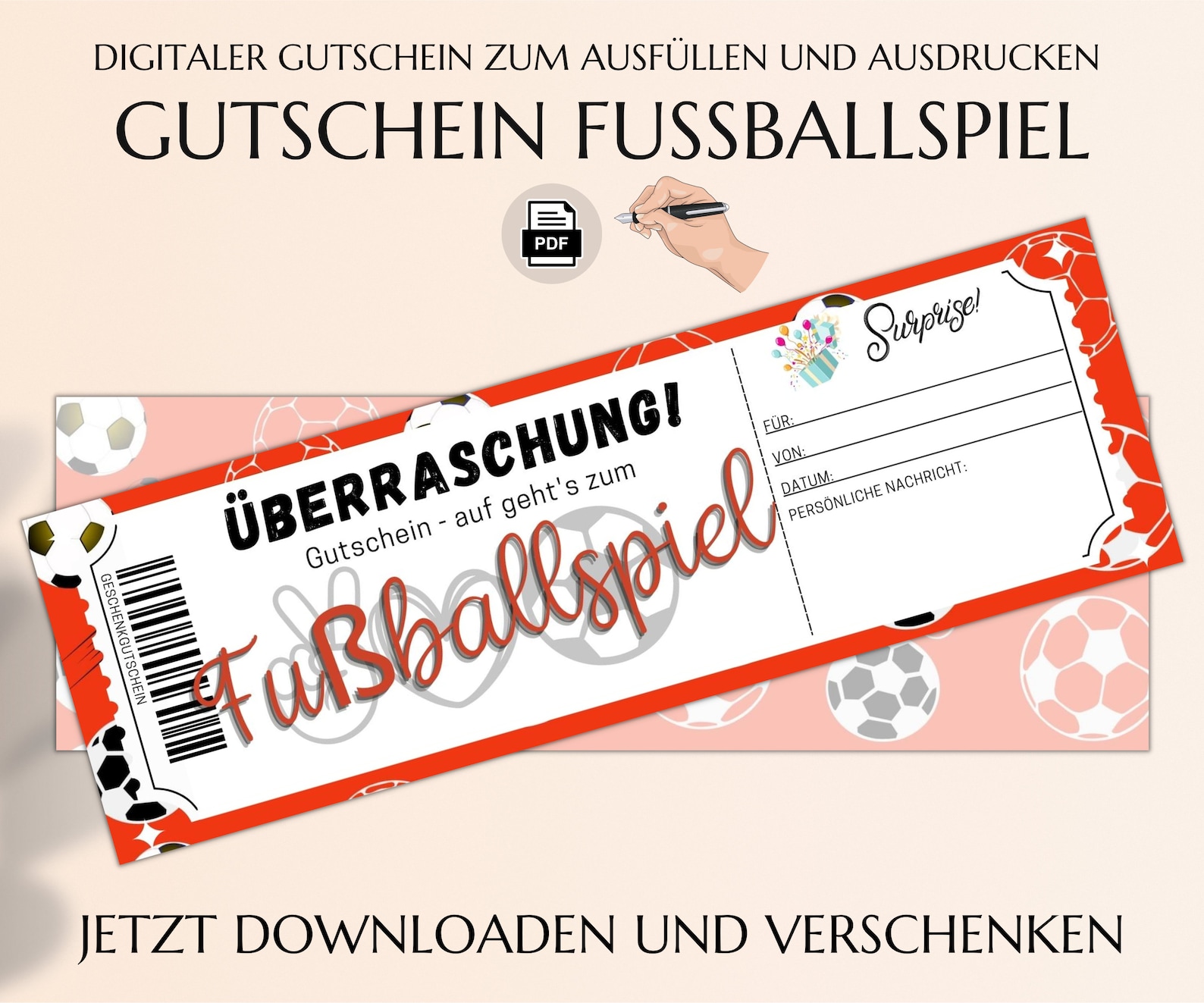 Fußball Gutschein Vorlage Zum Ausdrucken Fußballspiel Geschenkgutschein