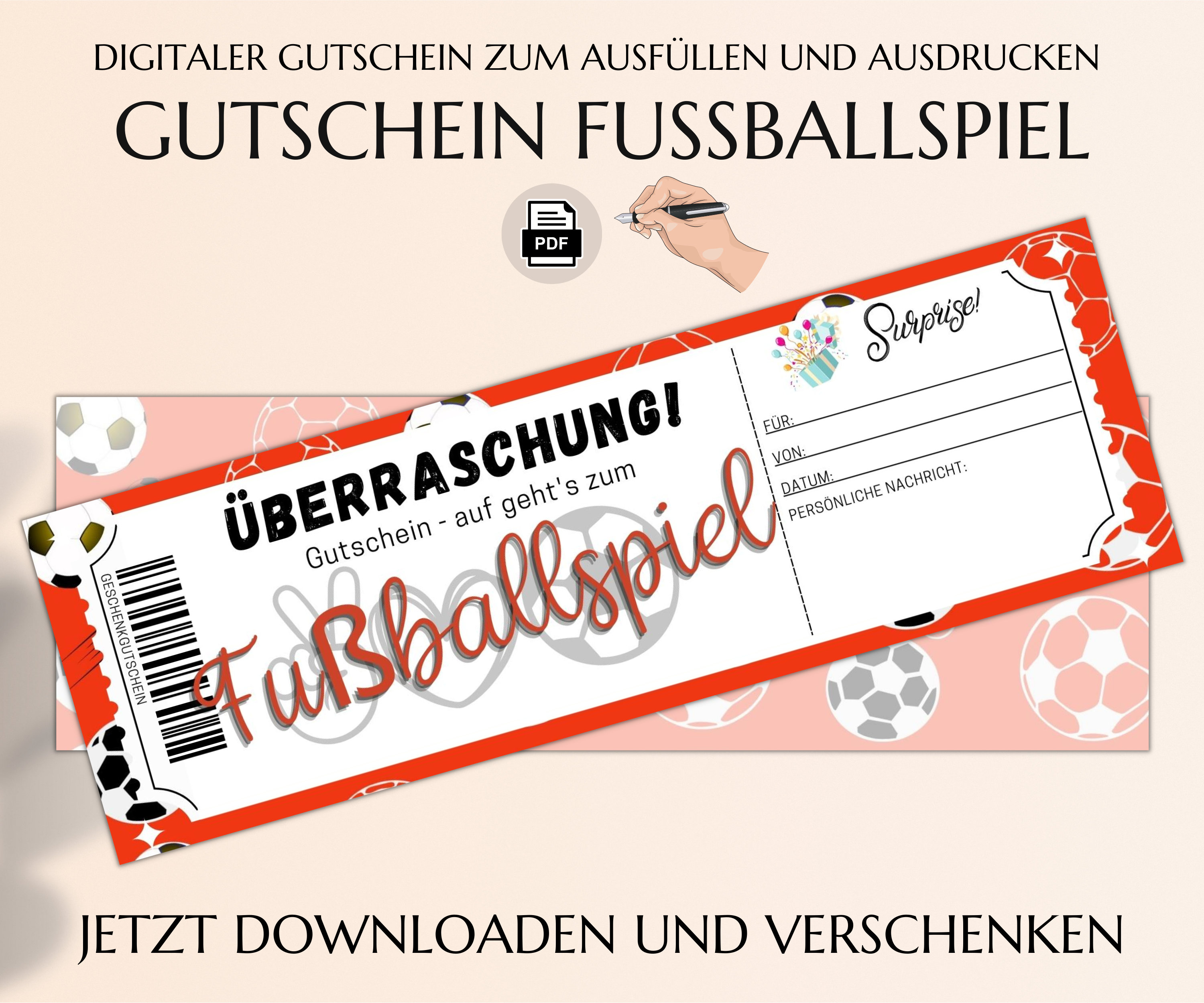 Fußball Gutschein Vorlage Zum Ausdrucken Fußballspiel Geschenkgutschein