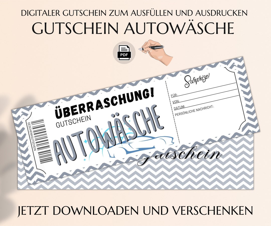 Autowäsche Gutschein Vorlage Zum Ausdrucken Auto Waschen