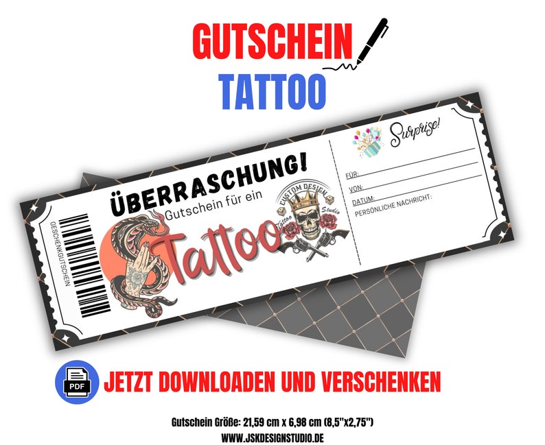 Gutschein Vorlage Tattoo
