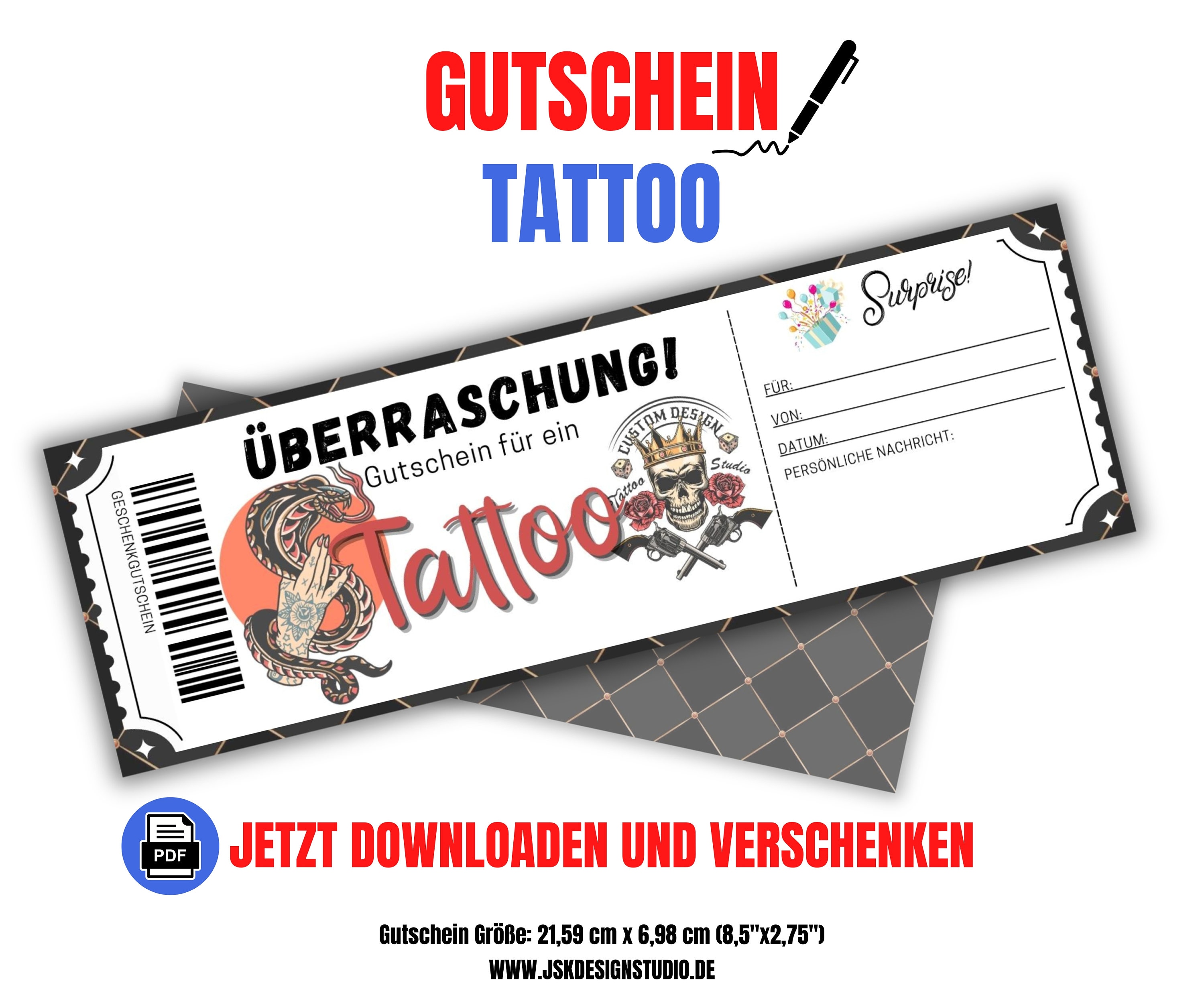 Tattoo Gutschein Vorlage Word