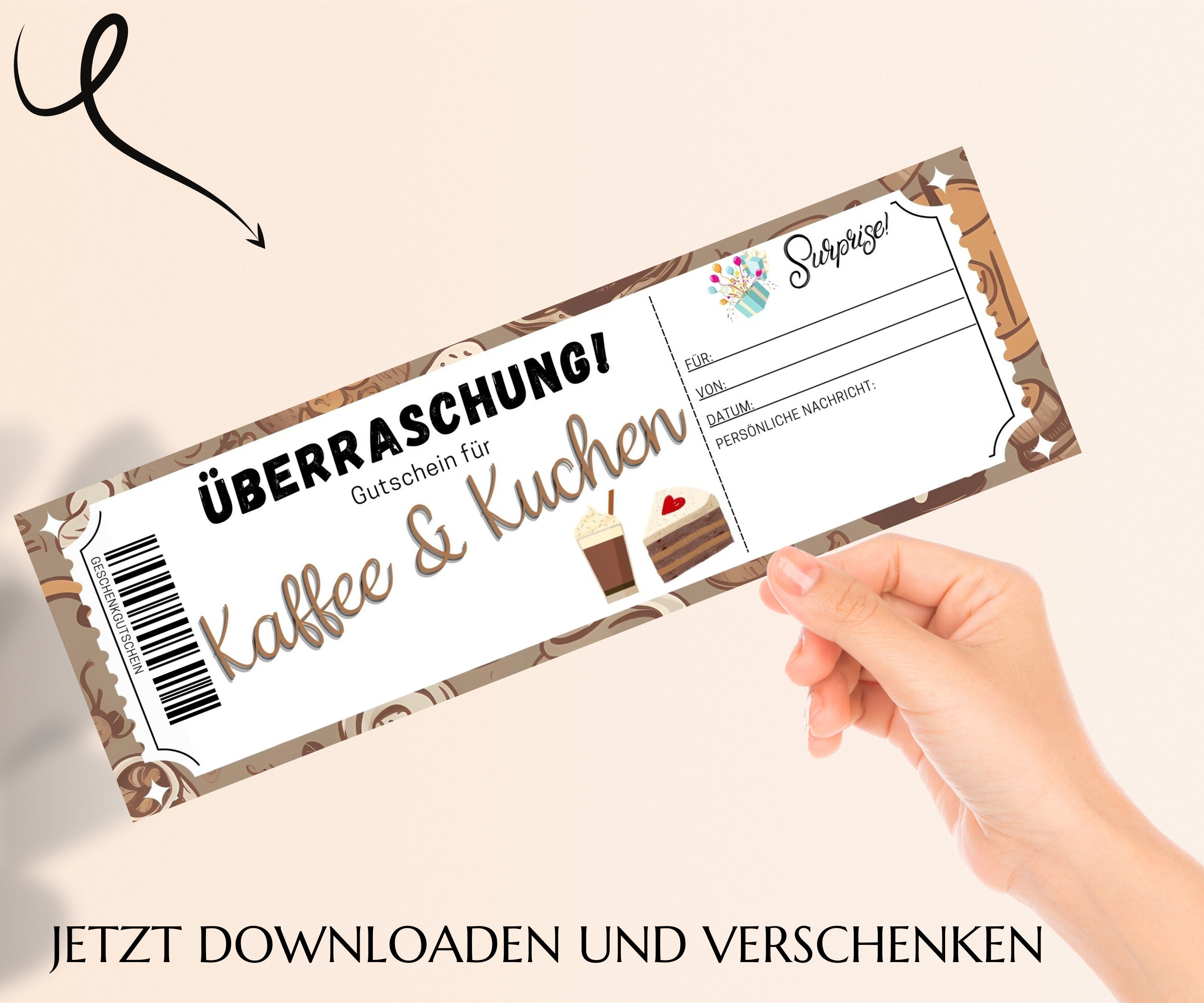 Gutschein Kaffee Und Kuchen Zum Ausdrucken Vorlage Gutscheinkarte