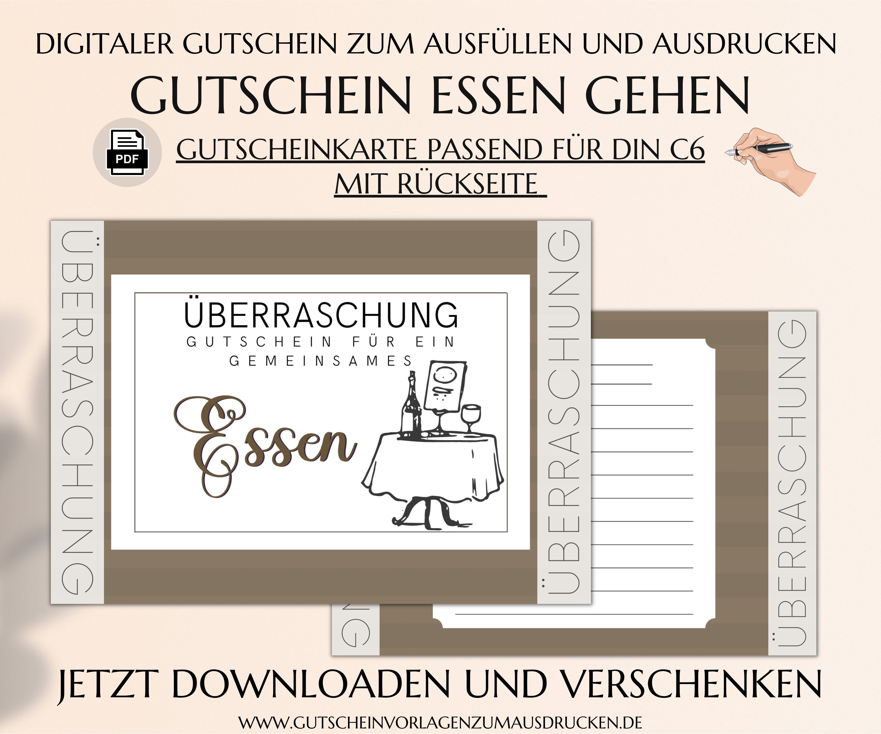 Gutschein Essen Gehen Gutscheinvorlage Zum Ausdrucken Restaurant