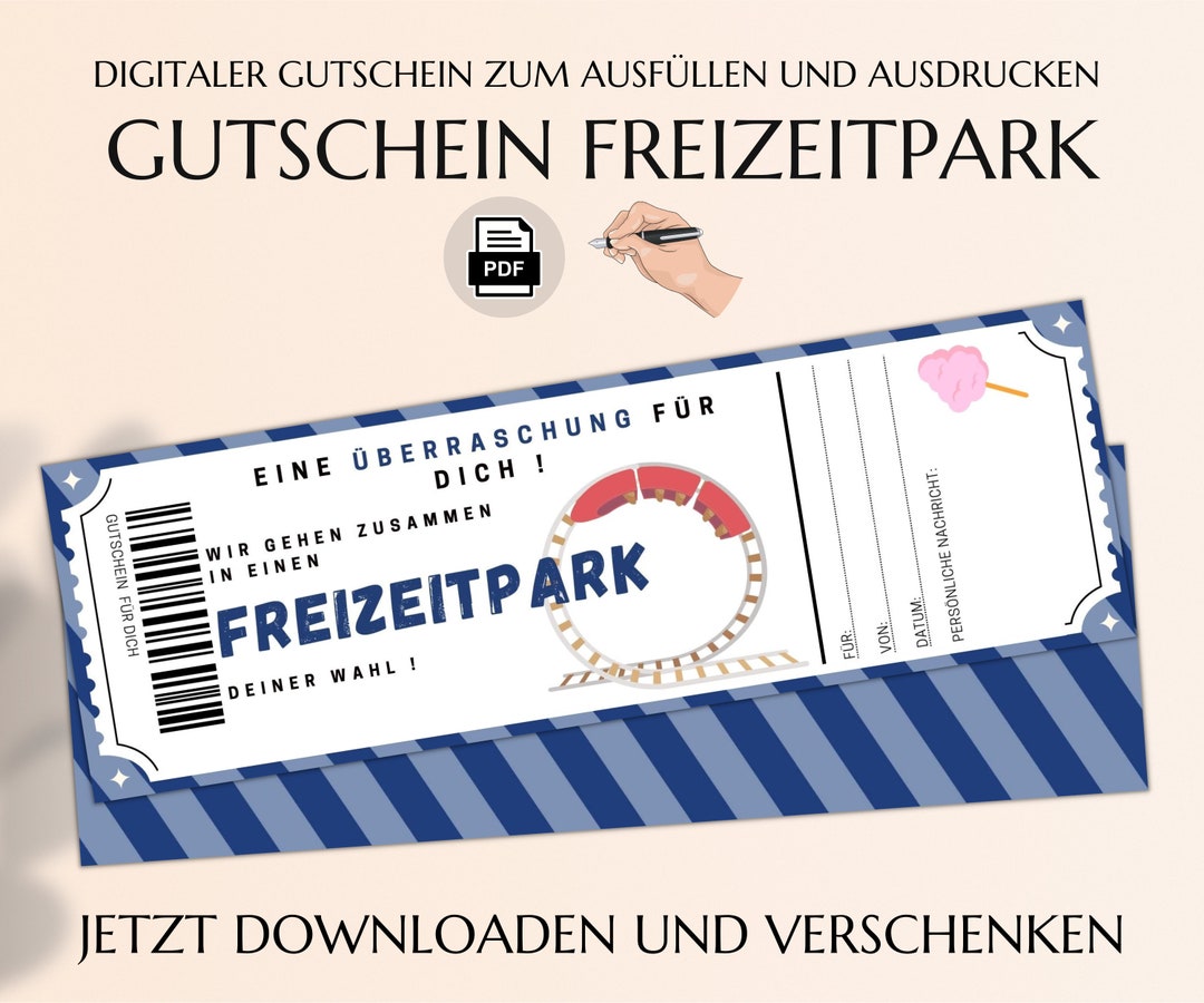 Gutschein Freizeitpark Vorlage Zum Ausdrucken Tagesausflug PDF Download