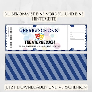 Gutschein Theater Vorlage zum Ausdrucken Theaterkarte Geschenk Personalisiert JSK063 image 4