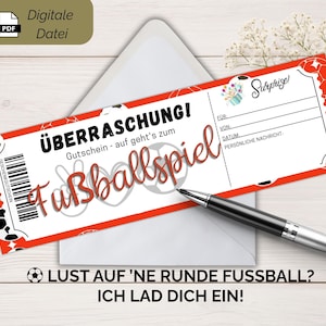 Fußball Gutschein PDF Vorlage zum Ausdrucken | Geschenk für Männer & Kinder | Fußballspiel Einladung | Sofort Download | Druckbar