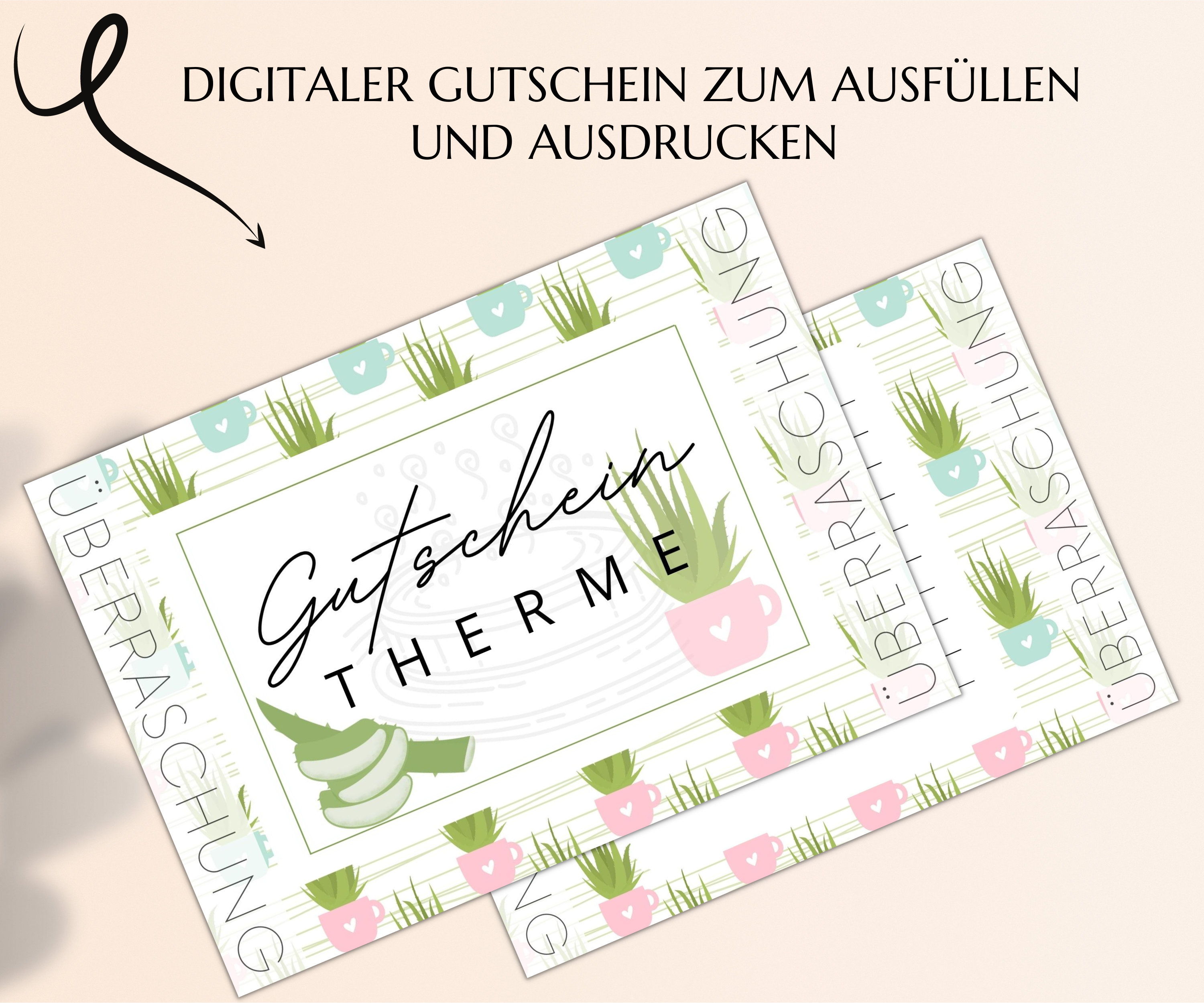 Therme Gutschein Vorlage zum Ausdrucken Gutscheinvorlage - Etsy.de