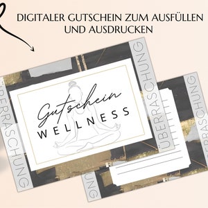 Wellness Gutschein Vorlage zum Ausdrucken Wellnessgutschein Geschenkgutschein Druckbare Karte JSK123 image 7