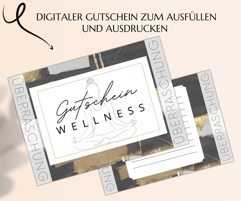 Wellness Gutschein Vorlage zum Ausdrucken Wellnessgutschein Geschenkgutschein Druckbare Karte JSK123 image 7