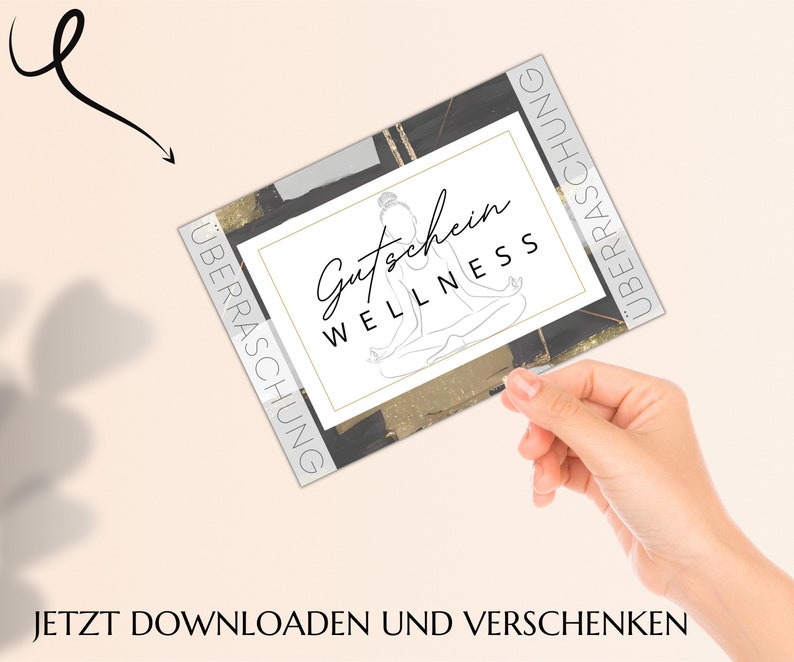 Wellness Gutschein Vorlage zum Ausdrucken Wellnessgutschein Geschenkgutschein Druckbare Karte JSK123 image 6