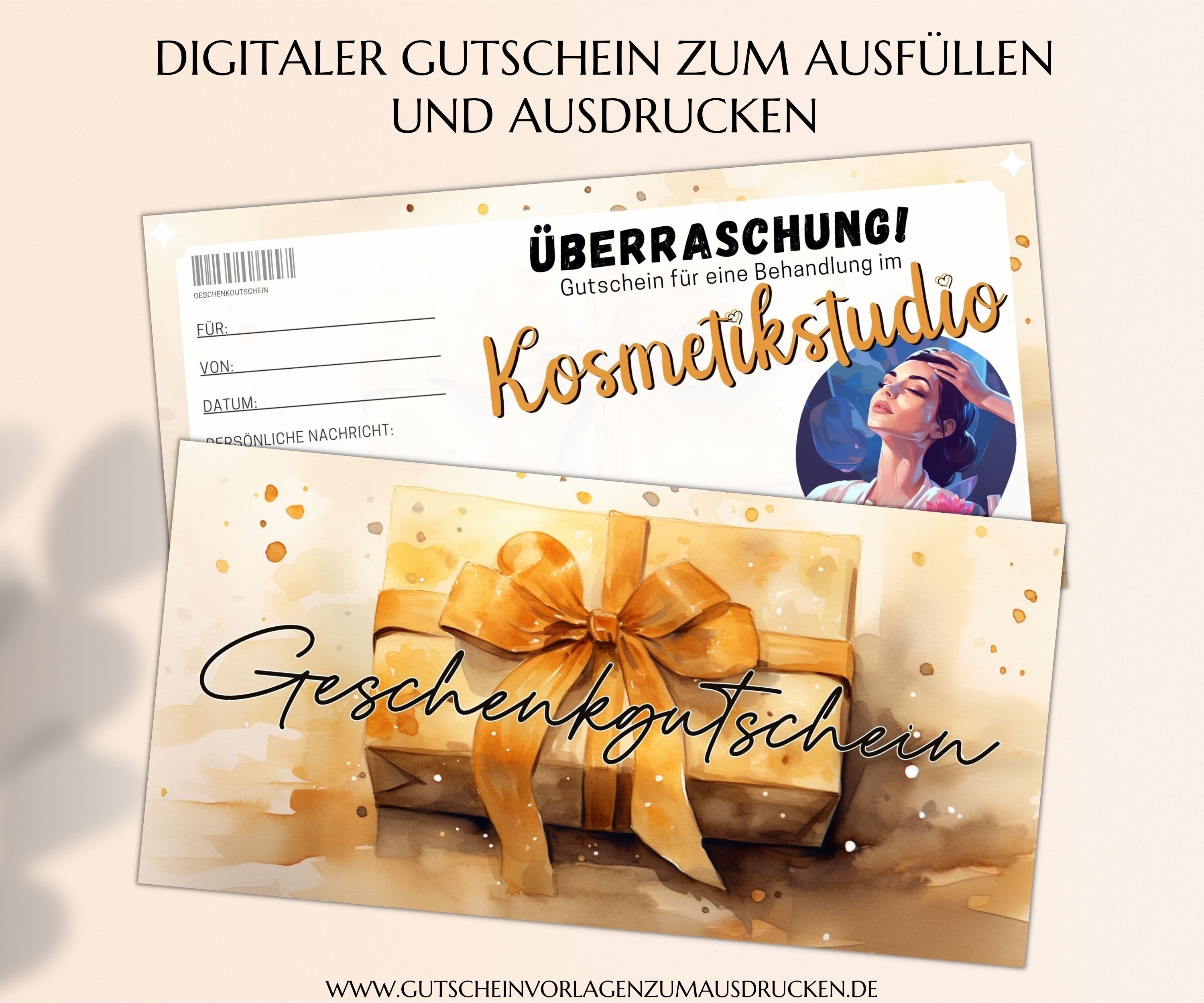 Gutschein Kosmetikstudio Vorlage Zum Ausdrucken PDF Gutschein