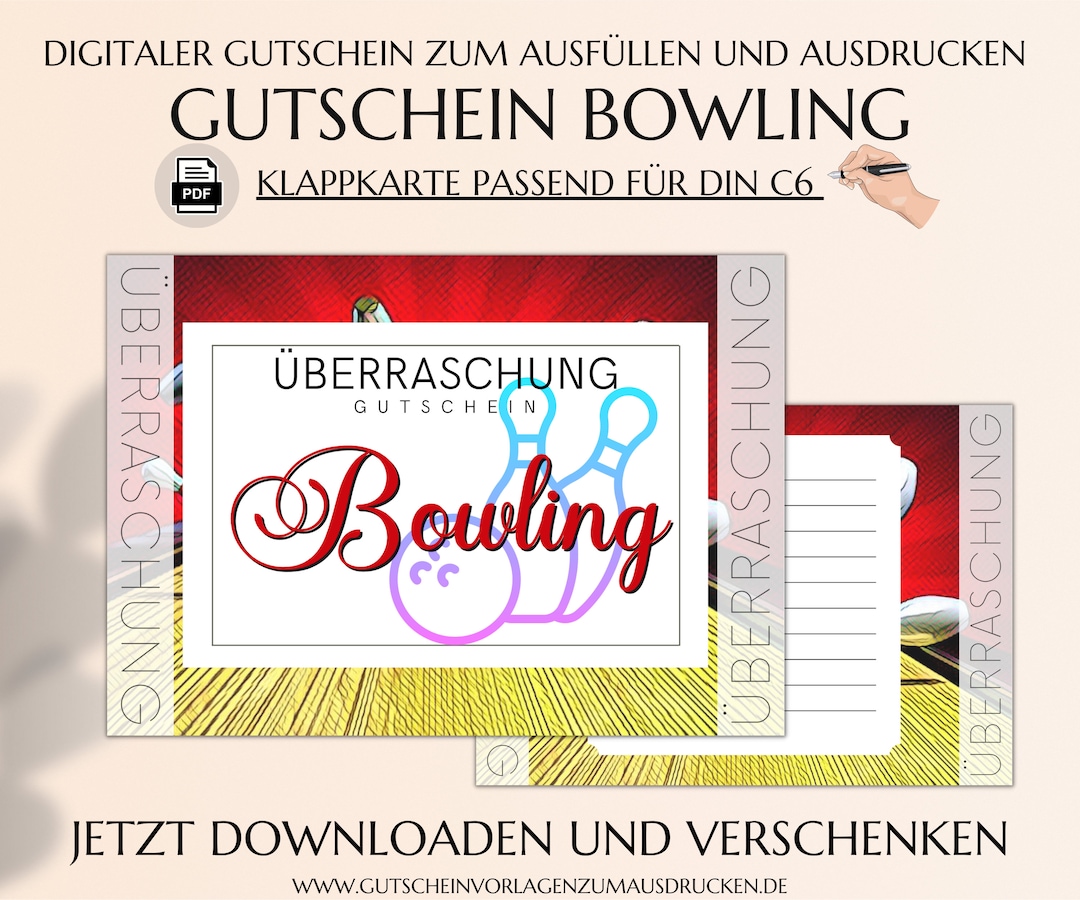Gutschein Bowling Vorlage Zum Ausdrucken Gutscheinvorlage bowling