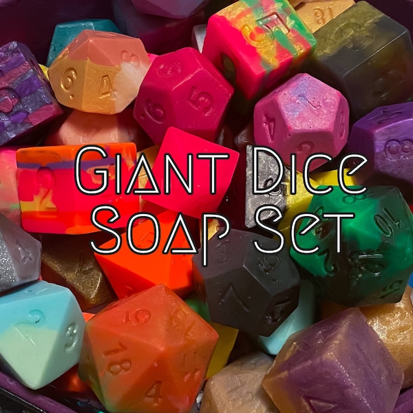 Ensemble de savon de bain D&D Giant Dice !