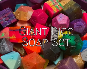 ¡Set de jabón de baño con dados gigantes D&D!