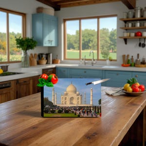 Personalized Glass Cutting Board Set, Large or Square Butcher Block Cutting Board Own Design Photo Wedding Anniversary Kitchen Decor Gift