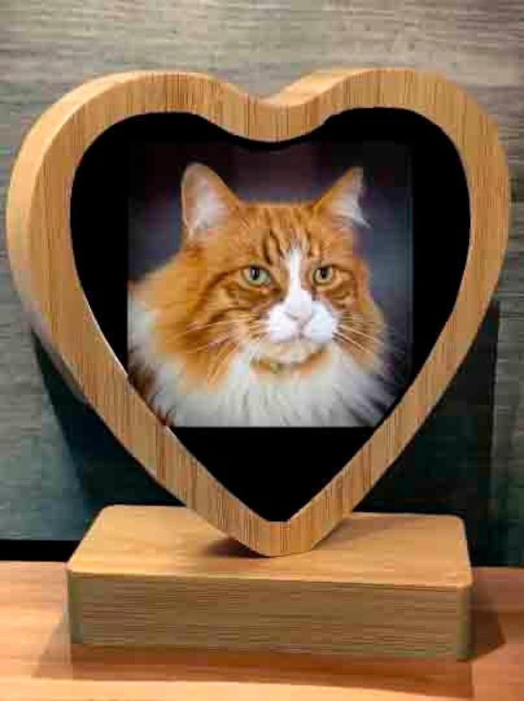 Wooden Heart Picture Frame Double Sided Photo Frame Etsy