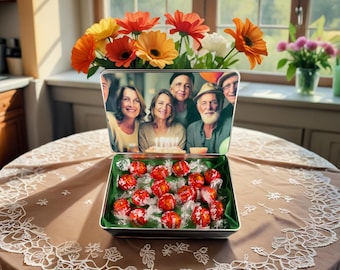 Personalized Chocolate Hamper: Photo Keepsake Tin  Birthday Anniversary, Wedding Engagement Gifts  Best Friend, Last Minute Dad Gift UK