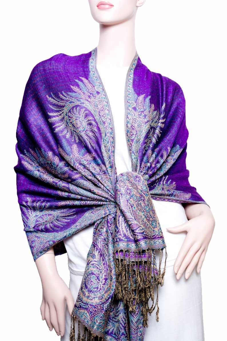 Phoenix Tail Thicker Pashmina Scarves Purple