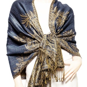 Phoenix Tail Thicker Pashmina Scarves Charcoal
