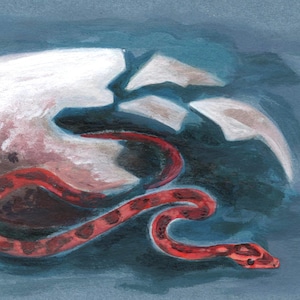 ORIGINAL ARTWORK , snake painting on paper.