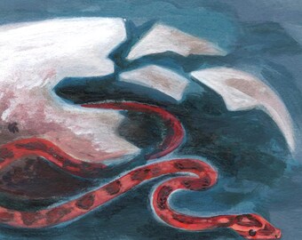 ORIGINAL ARTWORK , snake painting on paper.