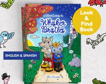 CHILDREN DIGITAL BOOK, search and find, english spanish animal stories.