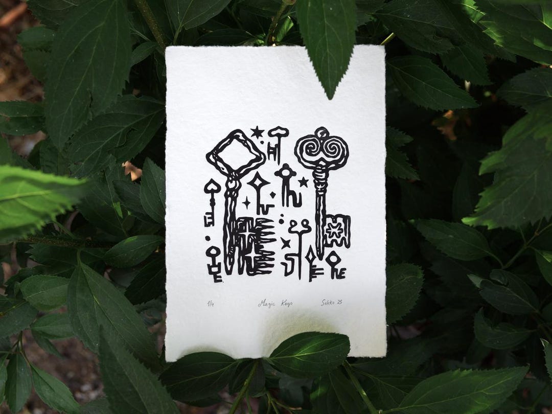 MAGIC SKELETON KEYS, Limited Edition Linoprint on Handmade Paper ...