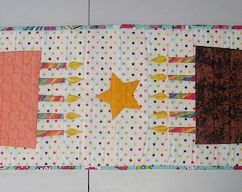 Chocolate and Orange Birthday Cakes Quilted Table Runner