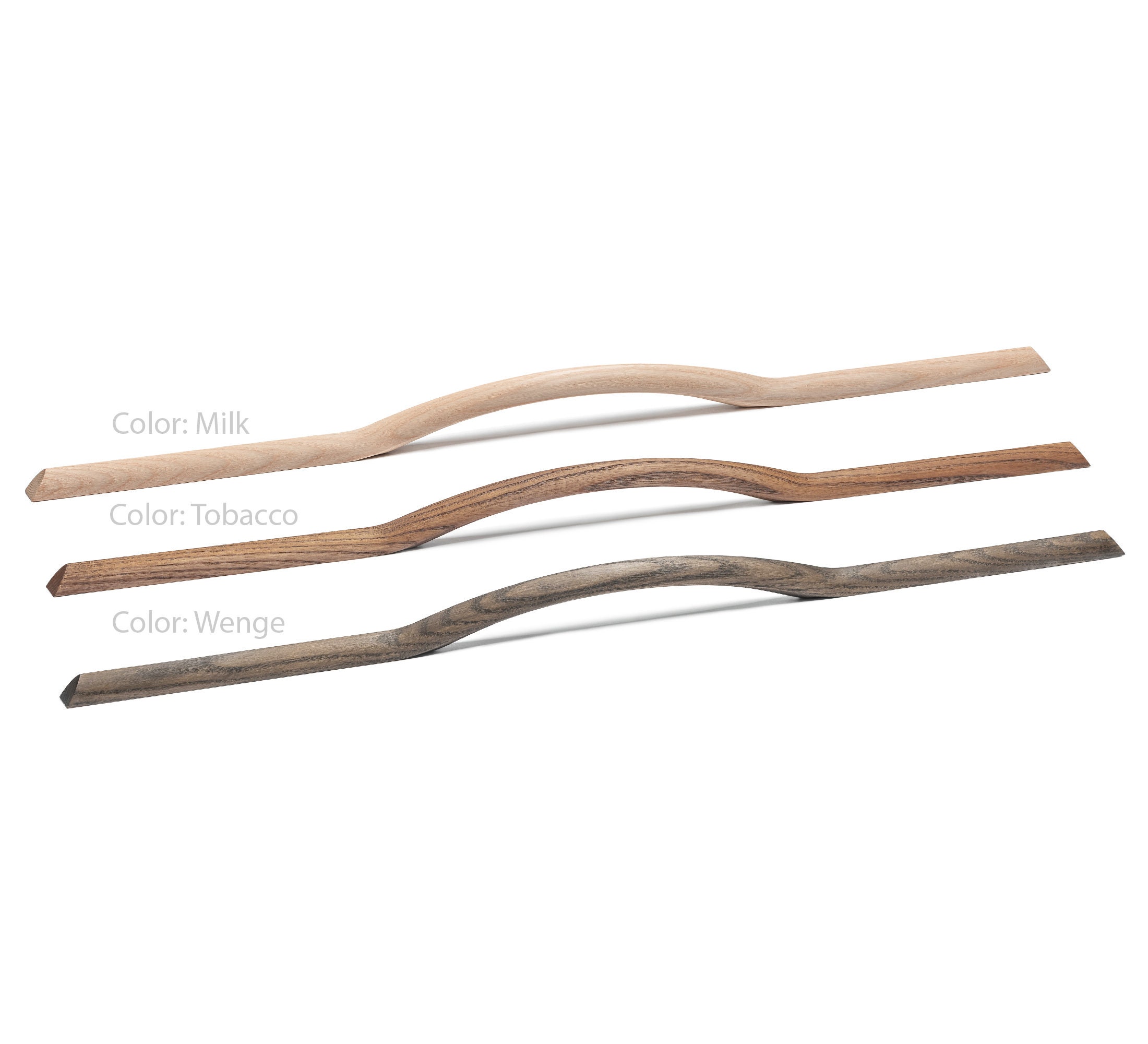 Wooden pulls durable long large modern curved Etsy