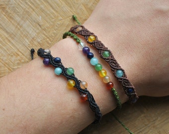 Chakra Makramee Armband Wunschanfertigung verschiedene Muster in deiner Wunschfarbe handgeknüpft handgefertigt